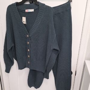 Women's Blue Sweater Set